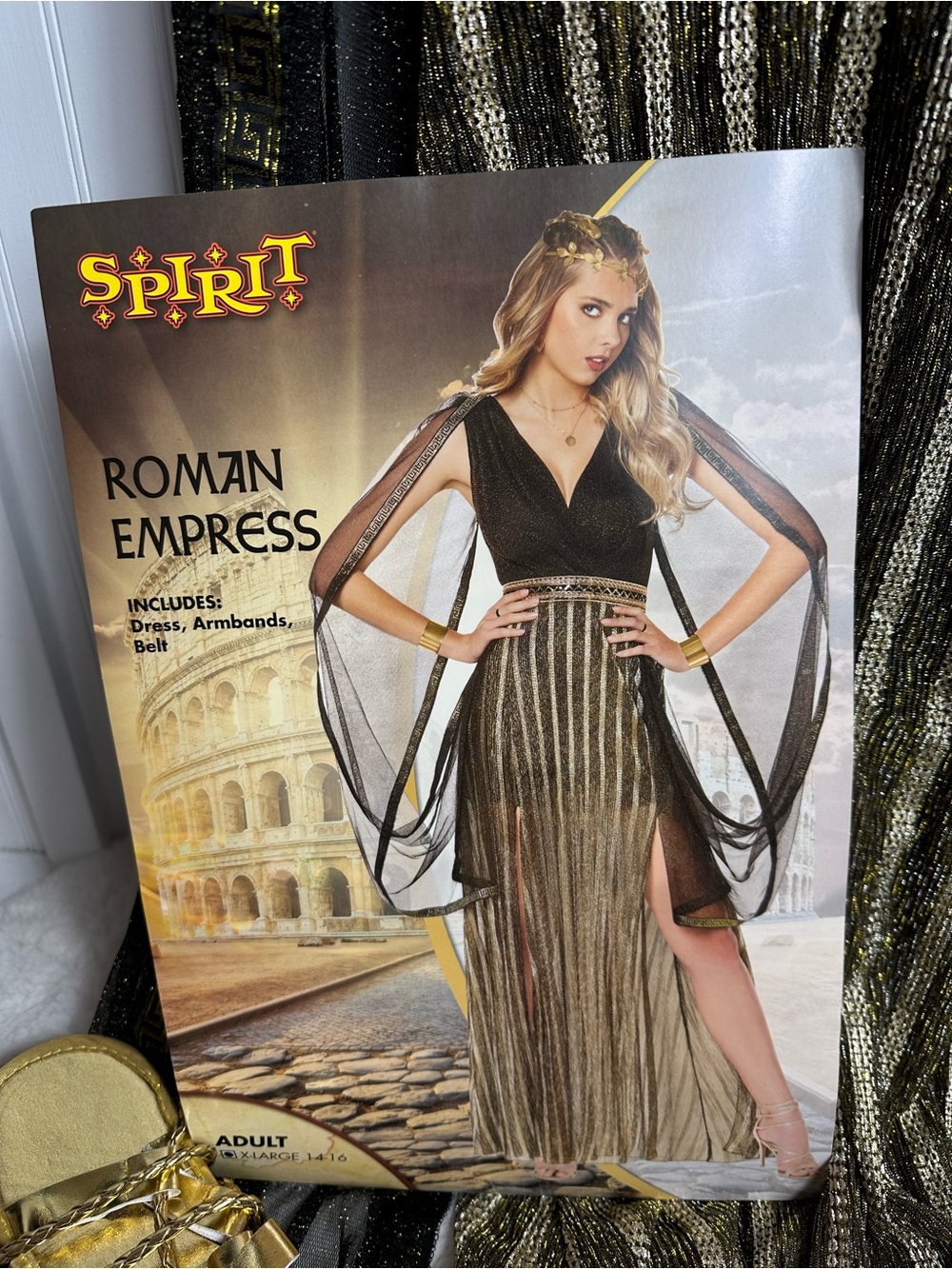Spirit Roman Empress Dress Costume…NO belt or armbands..Bonus sandals included
